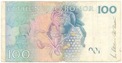 100 крон 1992 года Швеция