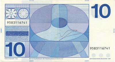 10 гульденов 1968 года Нидерланды
