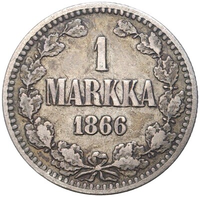 1 марка 1866 года Русская Финляндия