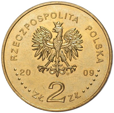 2 злотых 2009 года Польша «25 лет со дня смерти блаженного Ежи Попелушко»