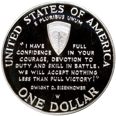 1 доллар 1993 года W США «50 лет высадке союзников в Нормандии»