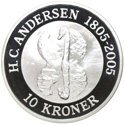 10 крон 2005 года Дания «Сказки Андерсона — Гадкий утенок»