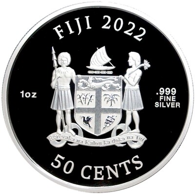 50 центов 2022 года Фиджи «Кошки» (Цветное покрытие)