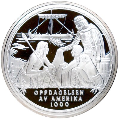 Монетовидный жетон 2000 года Норвегия «История викингов — Открытие Америки»