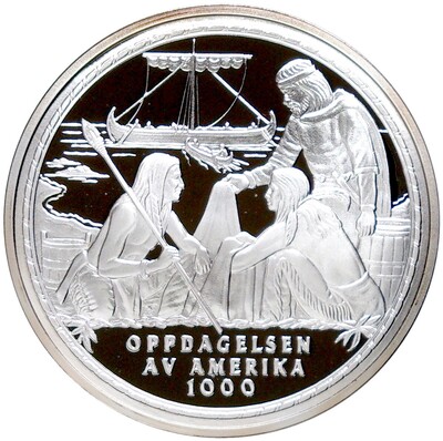 Монетовидный жетон 2000 года Норвегия «История викингов — Открытие Америки»