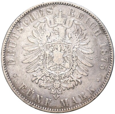 5 марок 1875 года Германия (Саксония)