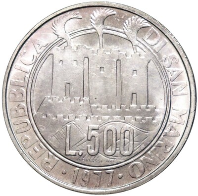 500 лир 1977 года Сан-Марино