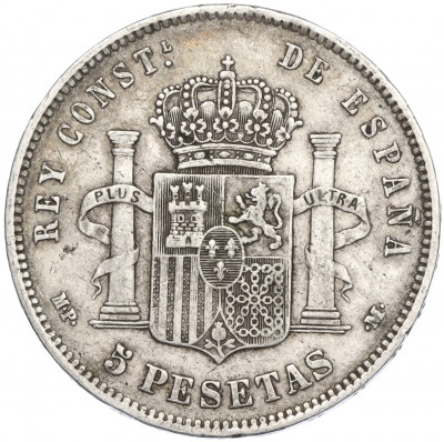 5 песет 1890 года Испания