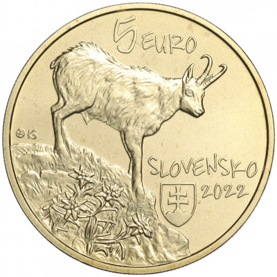 5 евро 2022 года Словакия «Татранская серна»