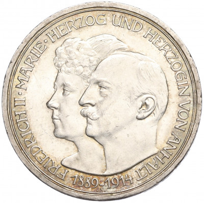 3 марки 1914 года Германия (Ангальт) «25 лет свадьбе Фридриха II и Марии Баденской»