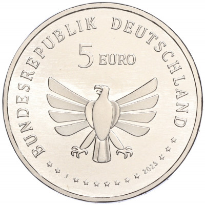 5 евро 2023 года J Германия «Чудесный мир насекомых — Полосатая красавка»