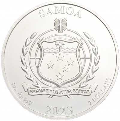 2 доллара 2023 года Самоа «Четыре стража — Алая птица»