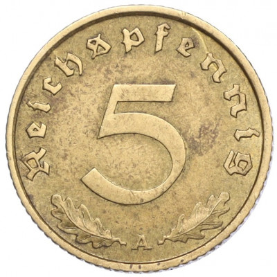 5 рейхспфеннигов 1938 года А Германия
