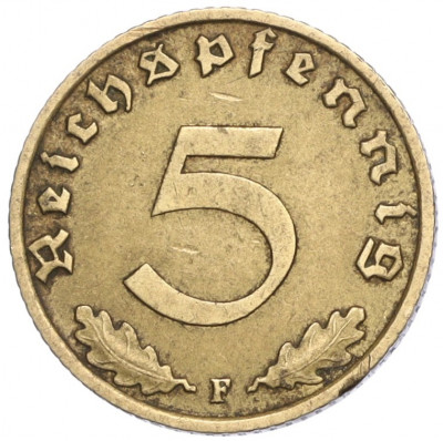 5 рейхспфеннигов 1939 года F Германия