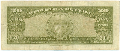 20 песо 1949 года Куба