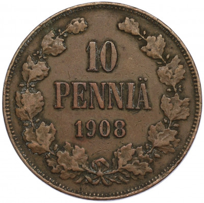 10 пенни 1908 года Русская Финляндия
