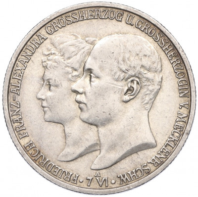 2 марки 1904 года Германия (Мекленбург-Шверин) «Свадьба Герцога Фридриха Франца IV»