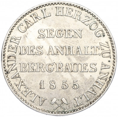 1 талер 1855 года Ангальт-Бернбург