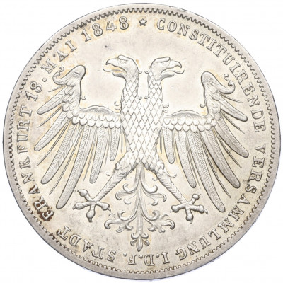 2 гульдена 1848 года Франкфурт «Избрание австрийского принца Йоханна викарием»