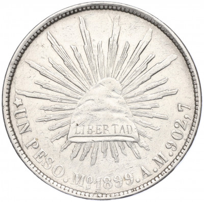 1 песо 1899 года Мексика