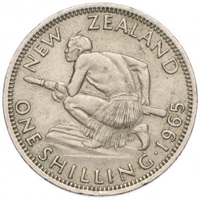 1 шиллинг 1965 года Новая Зеландия