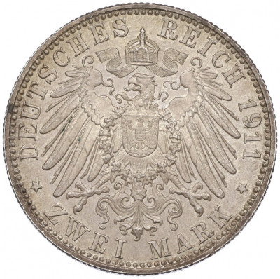 2 марки 1911 года Германия (Бавария) «90 лет со дня рождения Луитпольда Баварского»