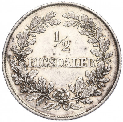 1/2 риксдалера 1855 года Дания
