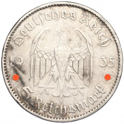 5 рейхсмарок 1935 года A Германия «Годовщина нацистского режима — Гарнизонная церковь в Постдаме» (Кирха)