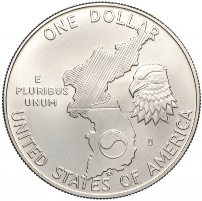 1 доллар 1991 года D США «38 лет Корейской войне»