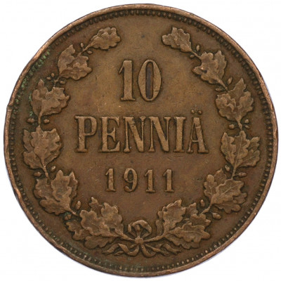 10 пенни 1911 года Русская Финляндия