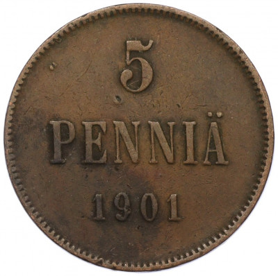 5 пенни 1901 года Русская Финляндия