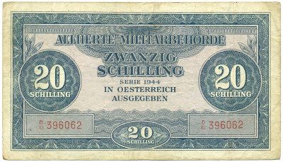 20 шиллингов 1944 года Австрия (Оккупация Союзными войсками)