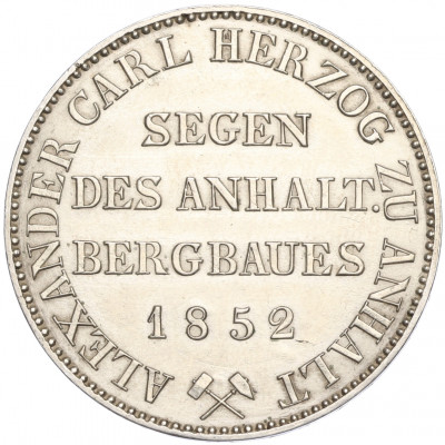 1 талер 1852 года Ангальт-Бернбург