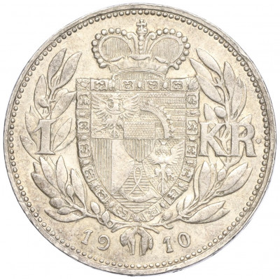 1 крона 1910 года Лихтенштейн