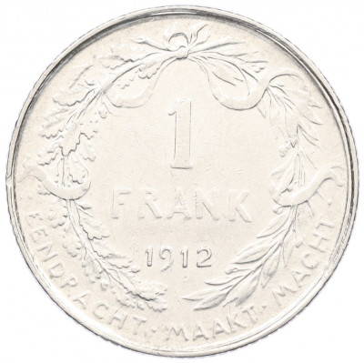 1 франк 1912 года Бельгия (DER BELGEN)