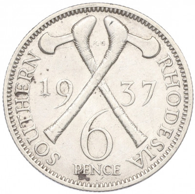 6 пенсов 1937 года Южная Родезия