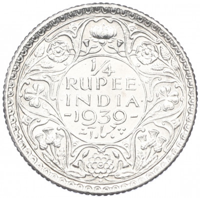 1/4 рупии 1939 года Британская Индия