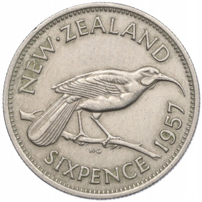 6 пенсов 1957 года Новая Зеландия