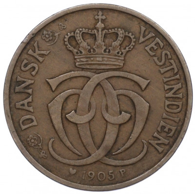 1 цент 1905 года Датская Вест-Индия