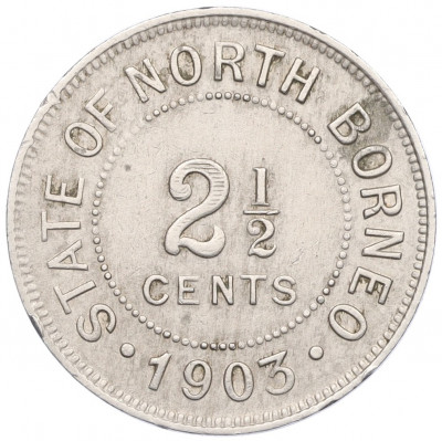 2 1/2 цента 1903 года Британское Северное Борнео