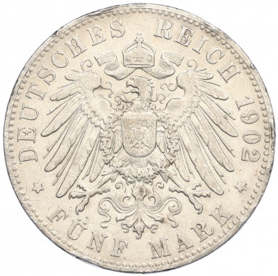5 марок 1902 года J Германия (Гамбург)