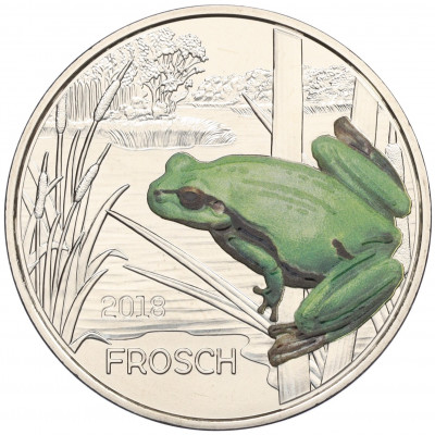 3 евро 2018 года Австрия «Животные со всего мира — Лягушка»