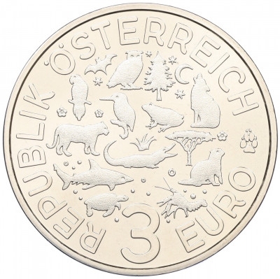 3 евро 2018 года Австрия «Животные со всего мира — Лягушка»