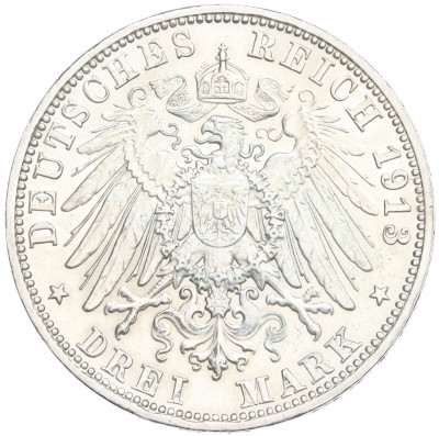 3 марки 1913 года D Германия (Саксен-Мейнинген)
