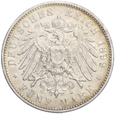 5 марок 1899 года Е Германия (Саксония)