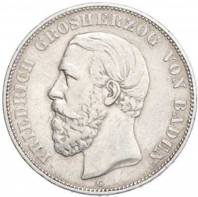 5 марок 1875 года G Германия (Баден)