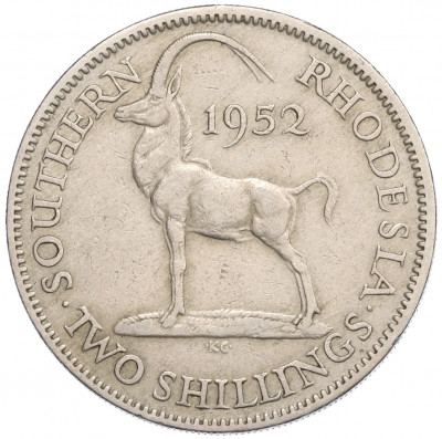 2 шиллинга 1952 года Южная Родезия