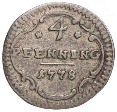 4 пфеннига 1778 года Бранденбург-Ансбах