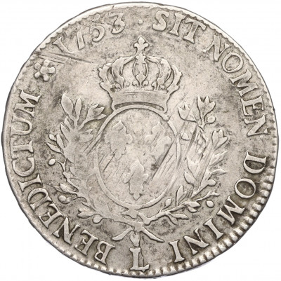 1 экю 1752 года L Франция (Людовик XV)