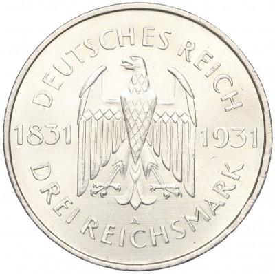 3 рейхсмарки 1931 года Германия 